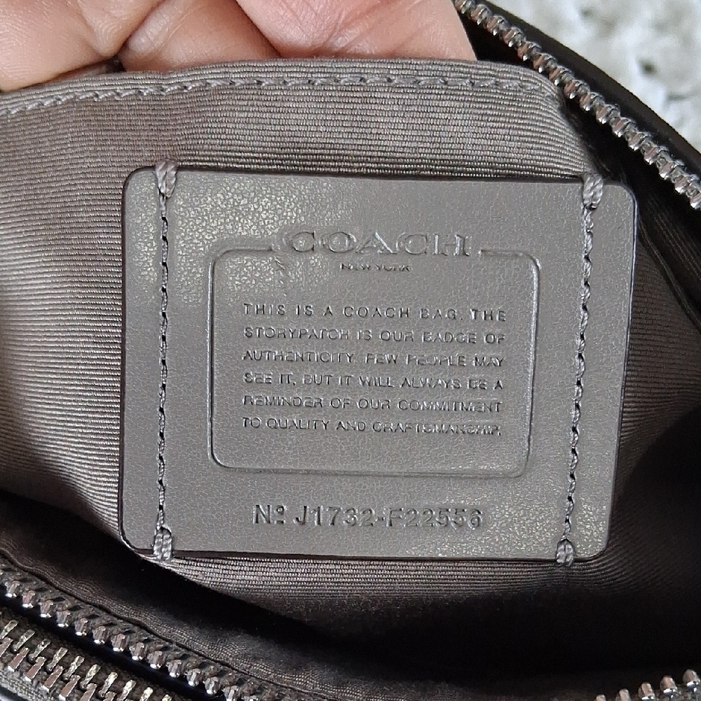 Coach Gray Studded Woman Crossbody Bag - Picture 14 of 15